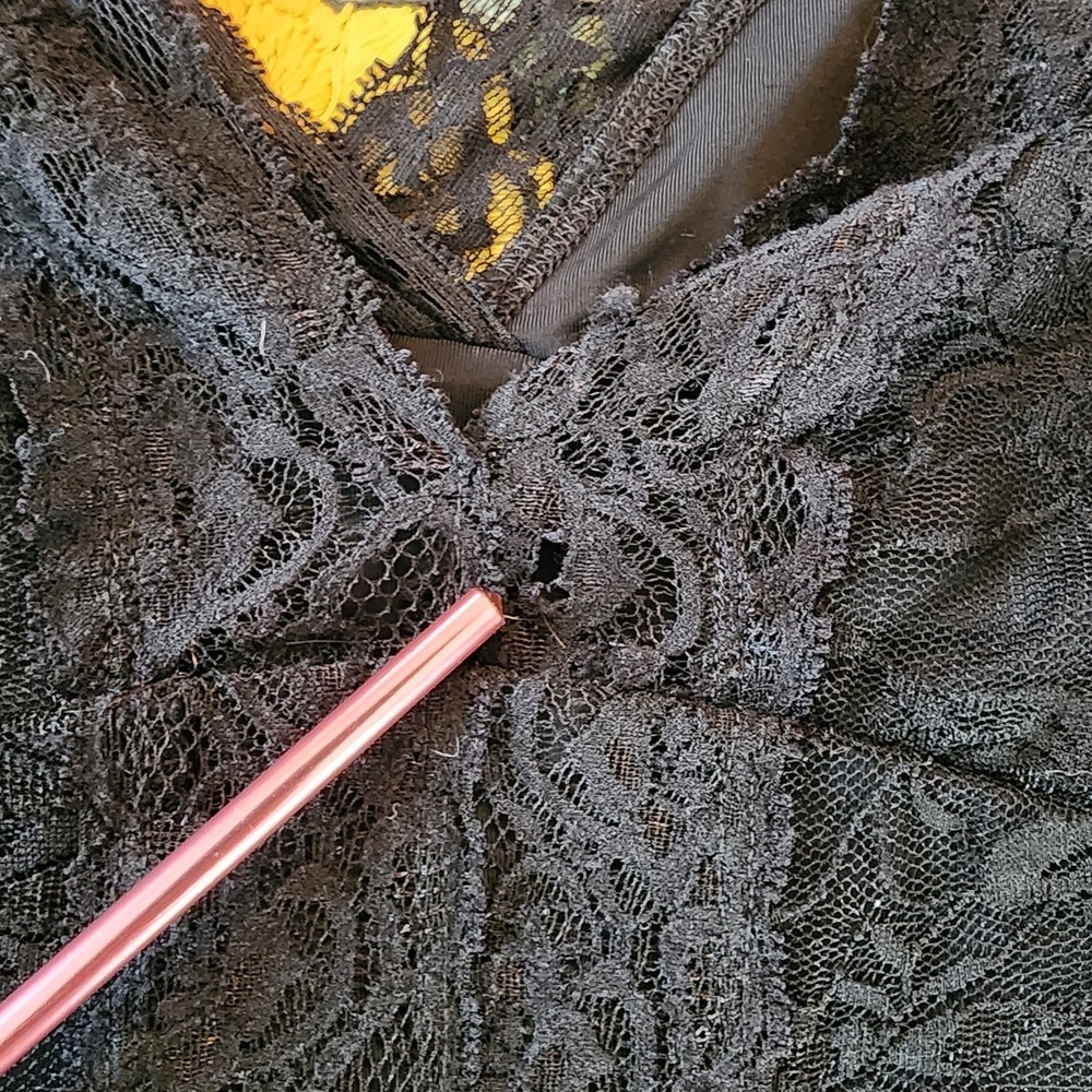 Bebe Babydoll Dress Lace Bodycon Vixen Gothic Dark Romance Glam Going Out Small - Picture 6 of 10